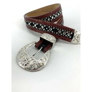 ARIAT Rhinestone Jeweled Leather Western Belt 36